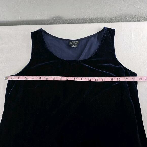 Citron Santa Monica Dark Blue Velvet Tank Top Rayon Silk Blend Large Whimsigoth - Picture 3 of 6